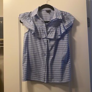 Blue and white strip top